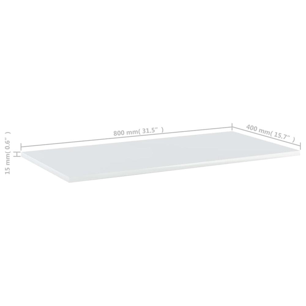 vidaXL Bookshelf Boards 4 pcs High Gloss White 31.5"x15.7"x0.6" Chipboard, 805340. Picture 5