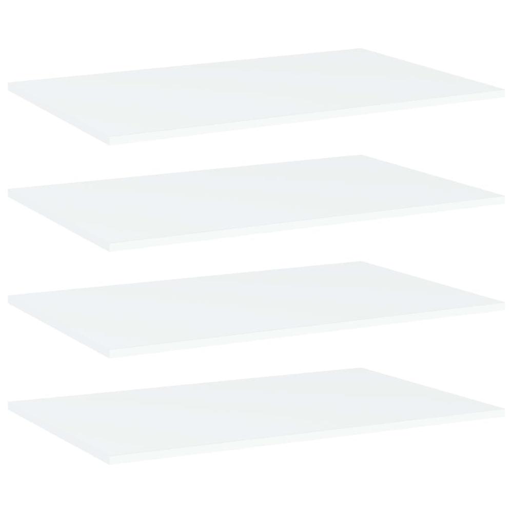 vidaXL Bookshelf Boards 4 pcs White 31.5"x19.7"x0.6" Chipboard, 805346. Picture 1