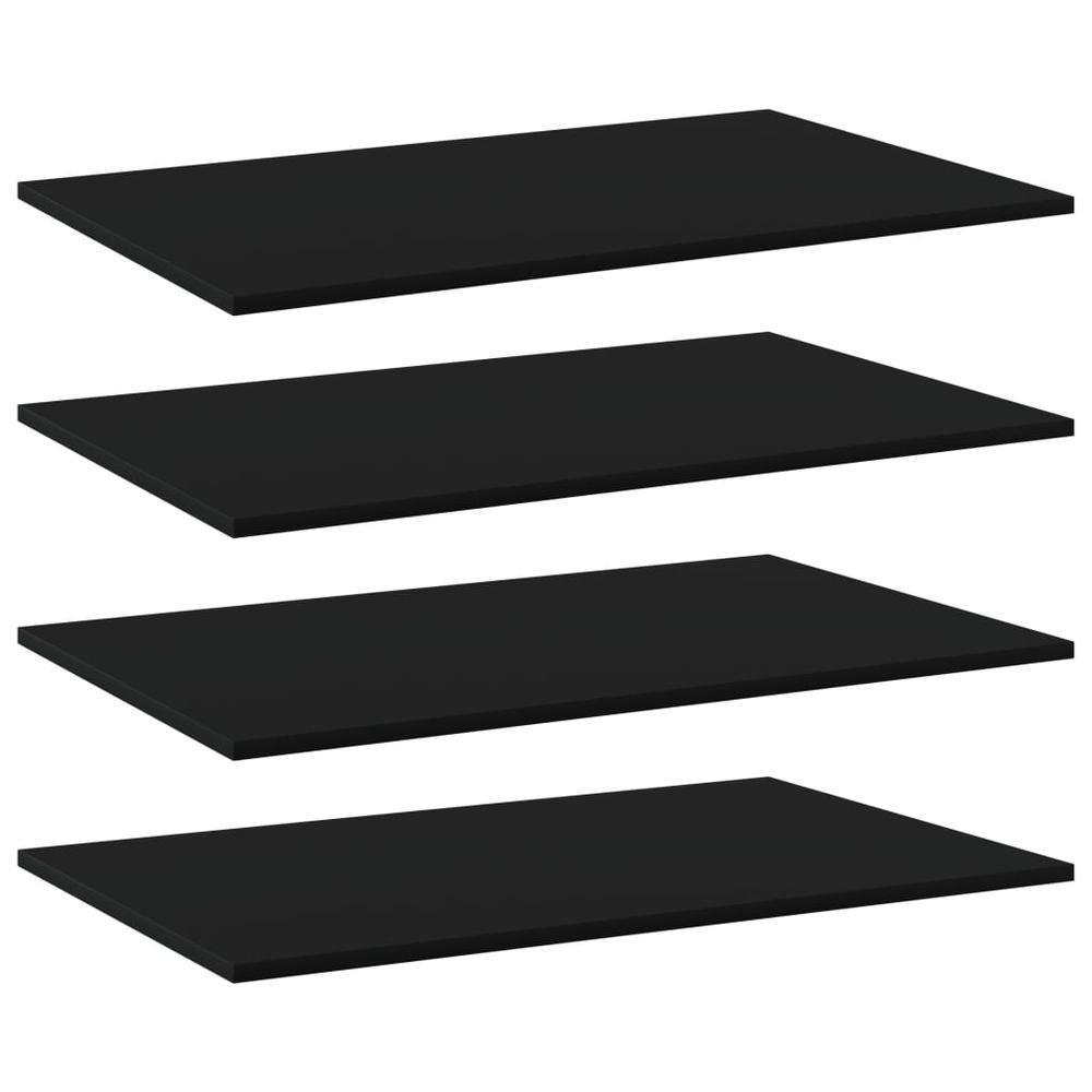 vidaXL Bookshelf Boards 4 pcs Black 31.5"x19.7"x0.6" Chipboard, 805348. Picture 1
