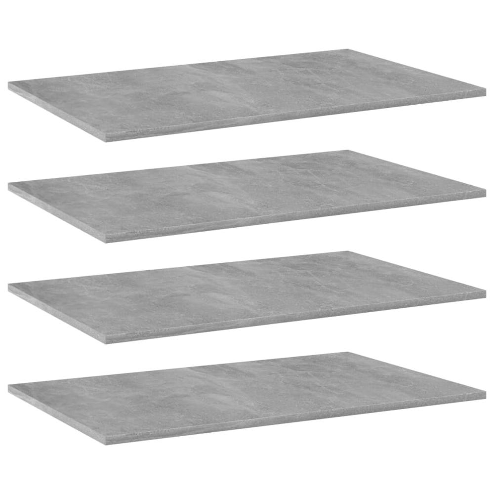 vidaXL Bookshelf Boards 4 pcs Concrete Gray 31.5"x19.7"x0.6" Chipboard, 805354. Picture 1