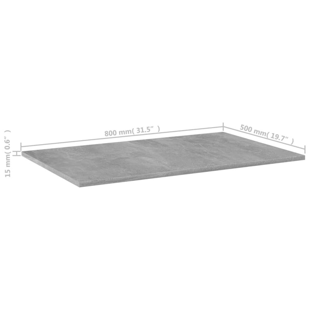 vidaXL Bookshelf Boards 4 pcs Concrete Gray 31.5"x19.7"x0.6" Chipboard, 805354. Picture 5
