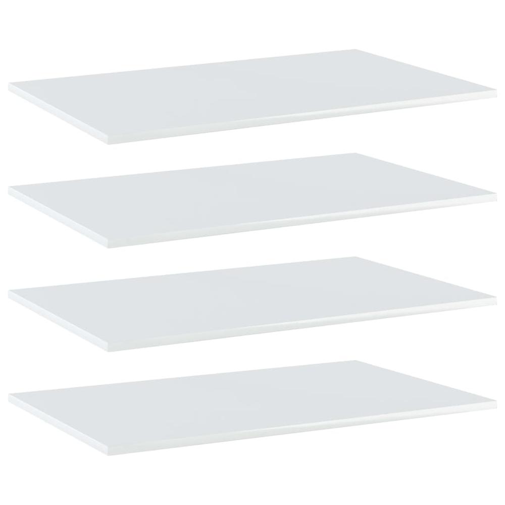 vidaXL Bookshelf Boards 4 pcs High Gloss White 31.5"x19.7"x0.6" Chipboard, 805356. Picture 1