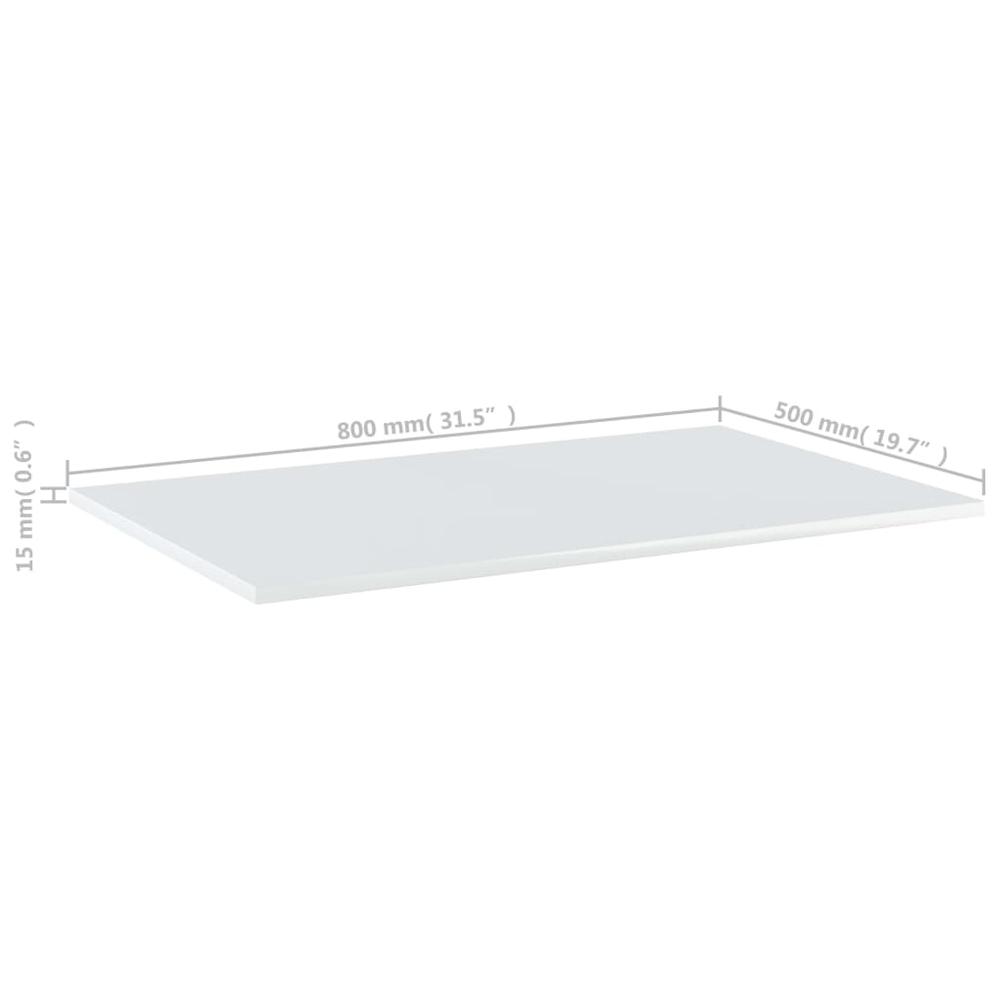 vidaXL Bookshelf Boards 4 pcs High Gloss White 31.5"x19.7"x0.6" Chipboard, 805356. Picture 5