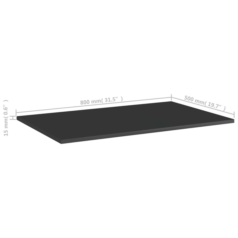 vidaXL Bookshelf Boards 4 pcs High Gloss Black 31.5"x19.7"x0.6" Chipboard, 805358. Picture 5