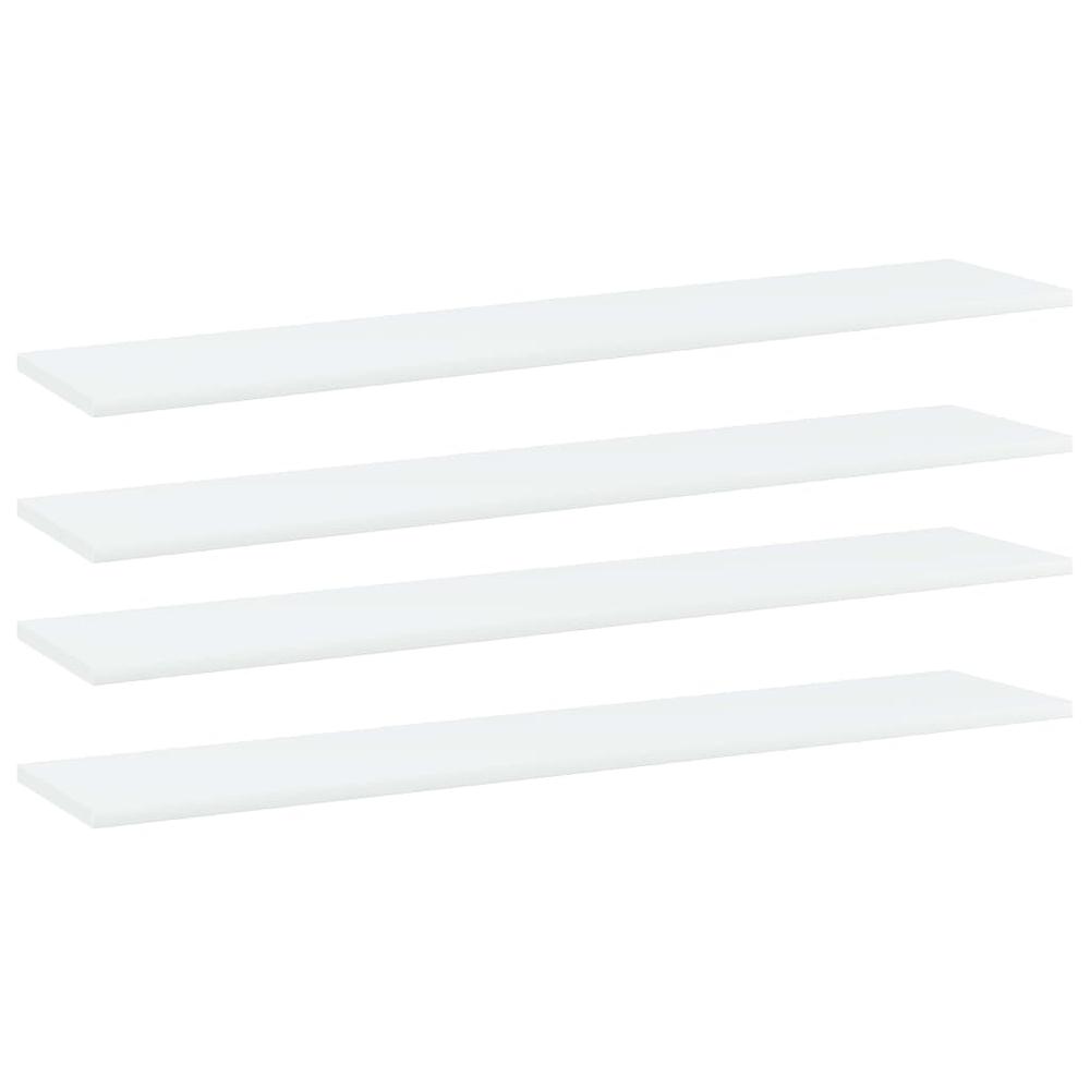 vidaXL Bookshelf Boards 4 pcs White 39.4"x7.9"x0.6" Chipboard, 805378. Picture 1