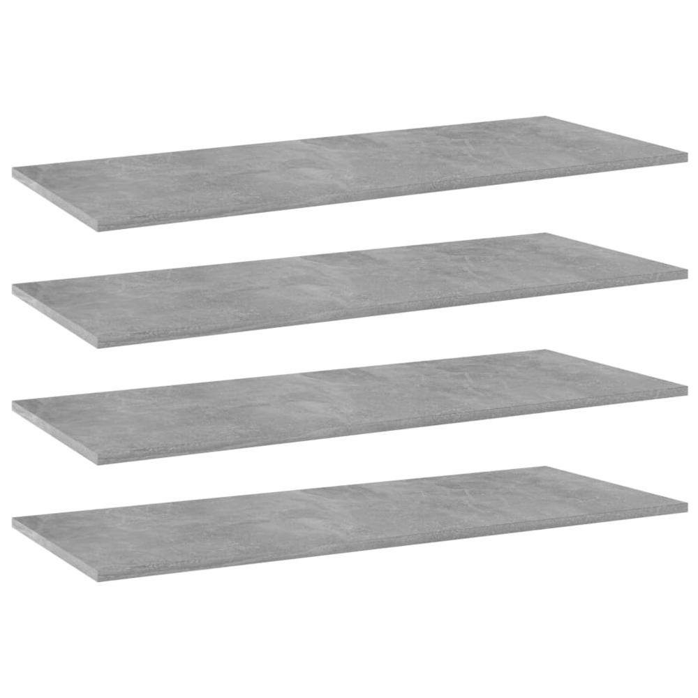 vidaXL Bookshelf Boards 4 pcs Concrete Gray 39.4"x15.7"x0.6" Chipboard, 805414. Picture 1