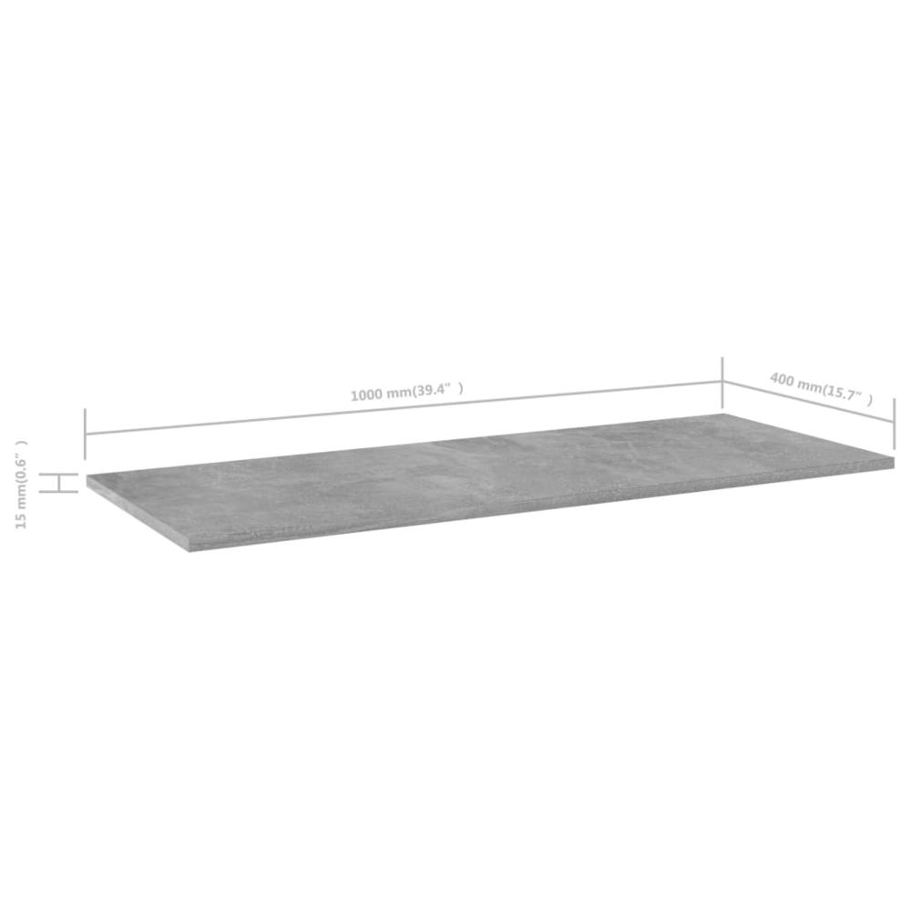 vidaXL Bookshelf Boards 4 pcs Concrete Gray 39.4"x15.7"x0.6" Chipboard, 805414. Picture 5