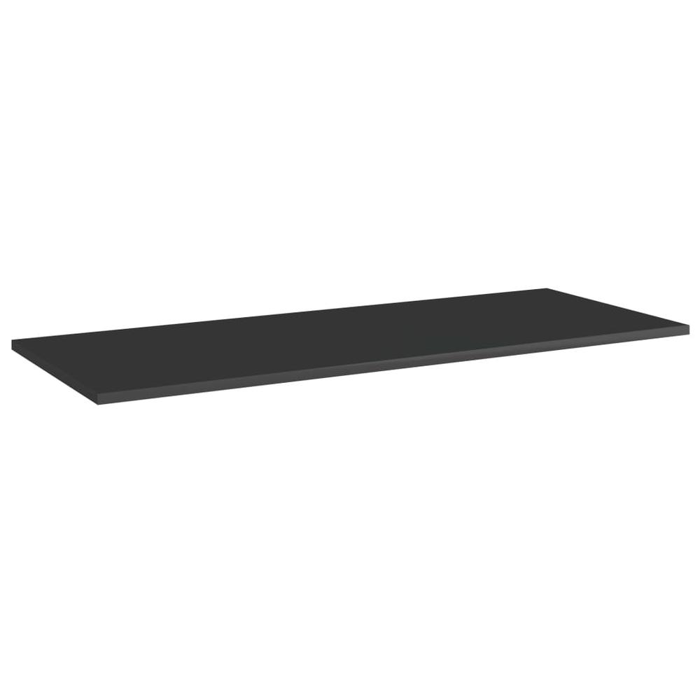 vidaXL Bookshelf Boards 4 pcs High Gloss Black 39.4"x15.7"x0.6" Chipboard, 805416. Picture 2