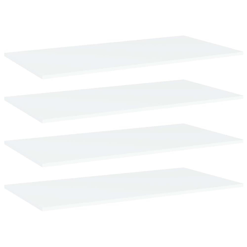 vidaXL Bookshelf Boards 4 pcs White 39.4"x19.7"x0.6" Chipboard, 805418. Picture 1