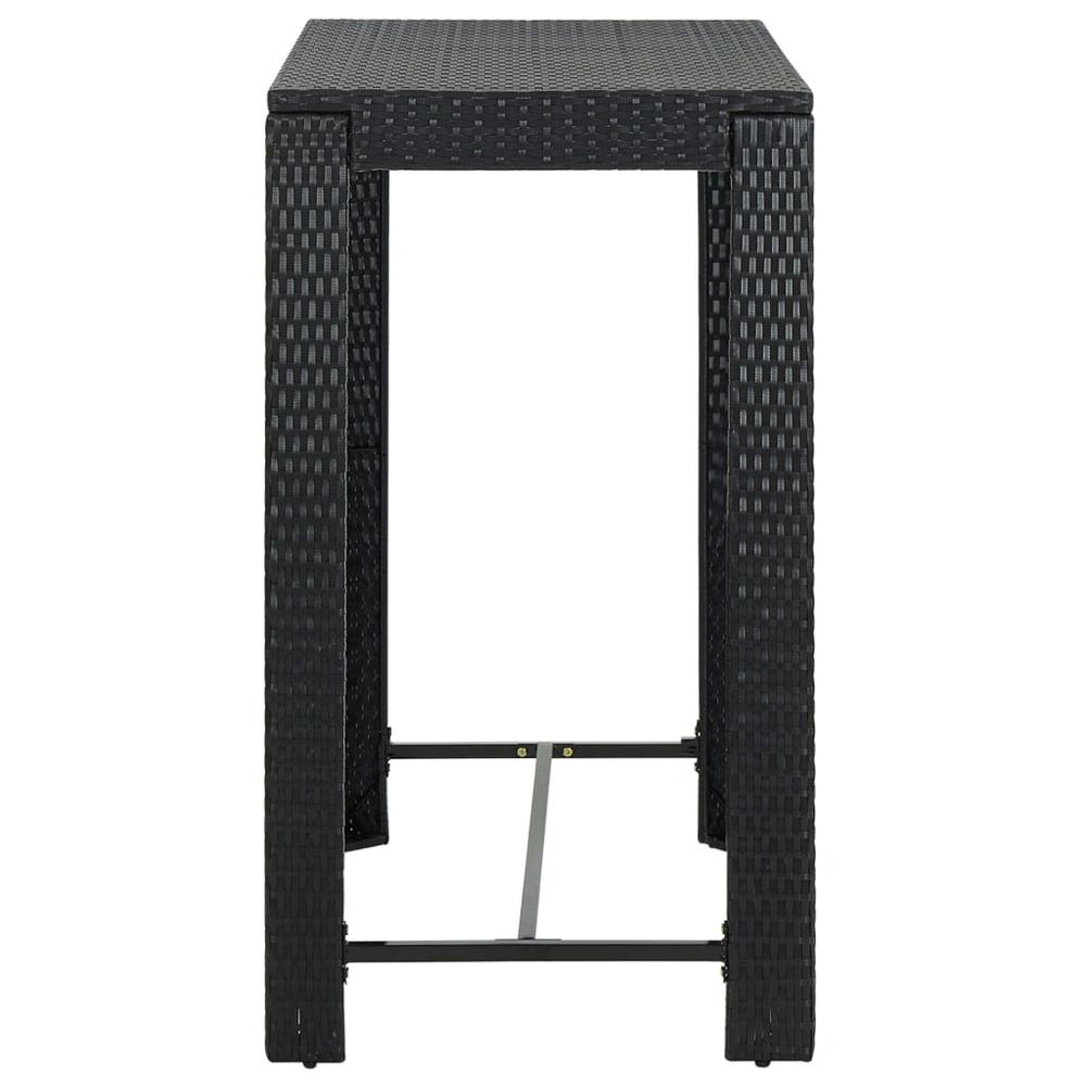 vidaXL 5 Piece Outdoor Bar Set with Cushions Poly Rattan Black 4796. Picture 9