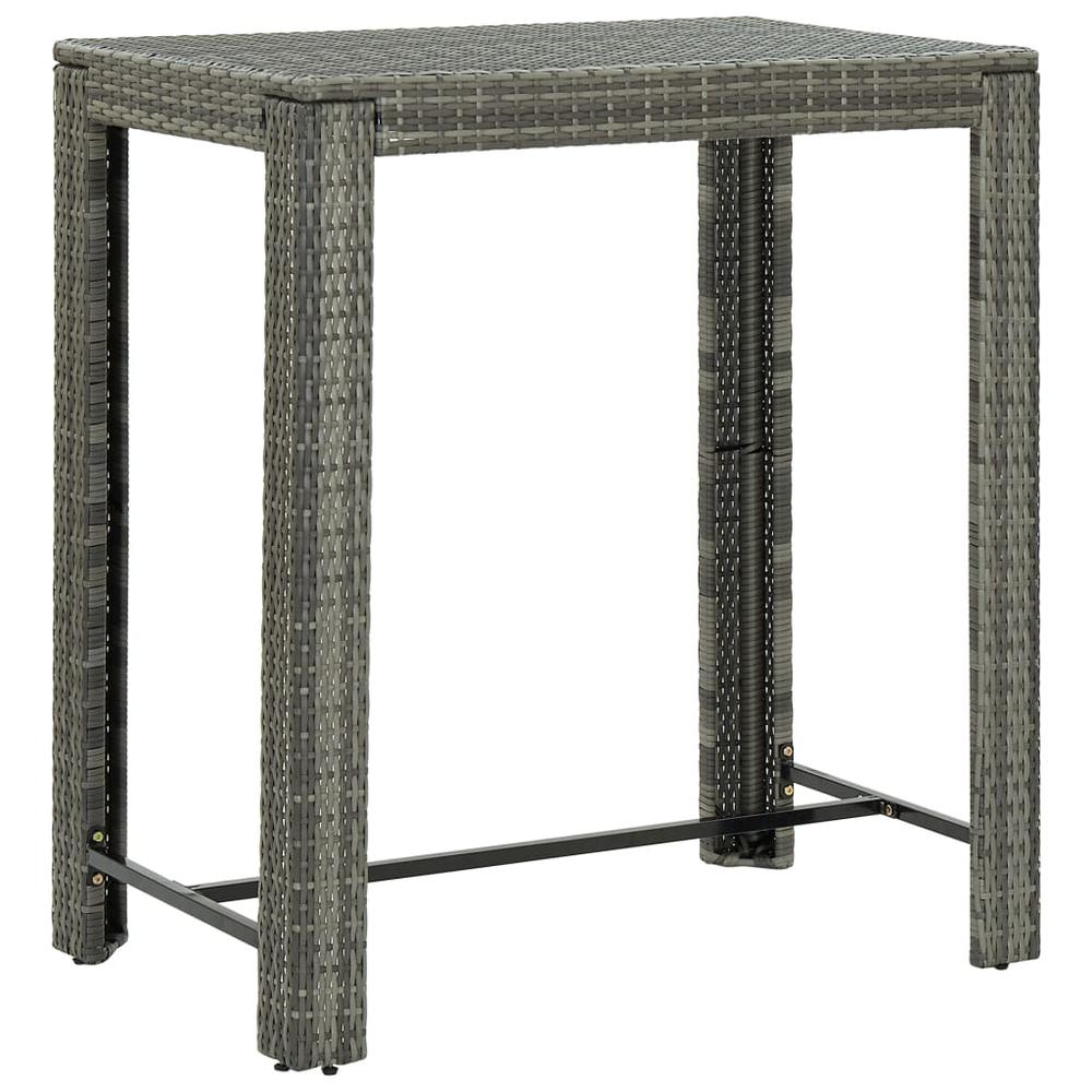 vidaXL 5 Piece Outdoor Bar Set with Cushions Poly Rattan Gray 4797. Picture 7