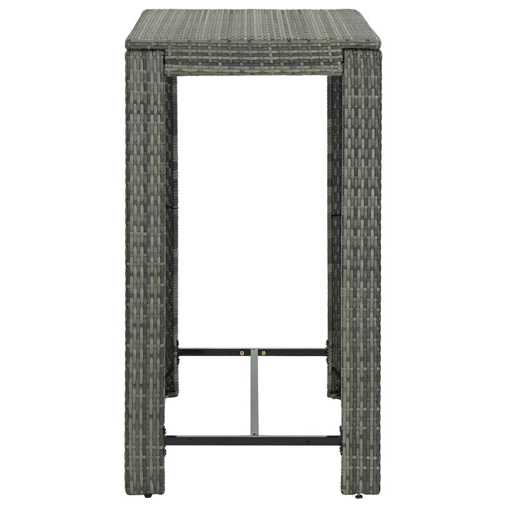 vidaXL 5 Piece Outdoor Bar Set with Cushions Poly Rattan Gray 4797. Picture 9