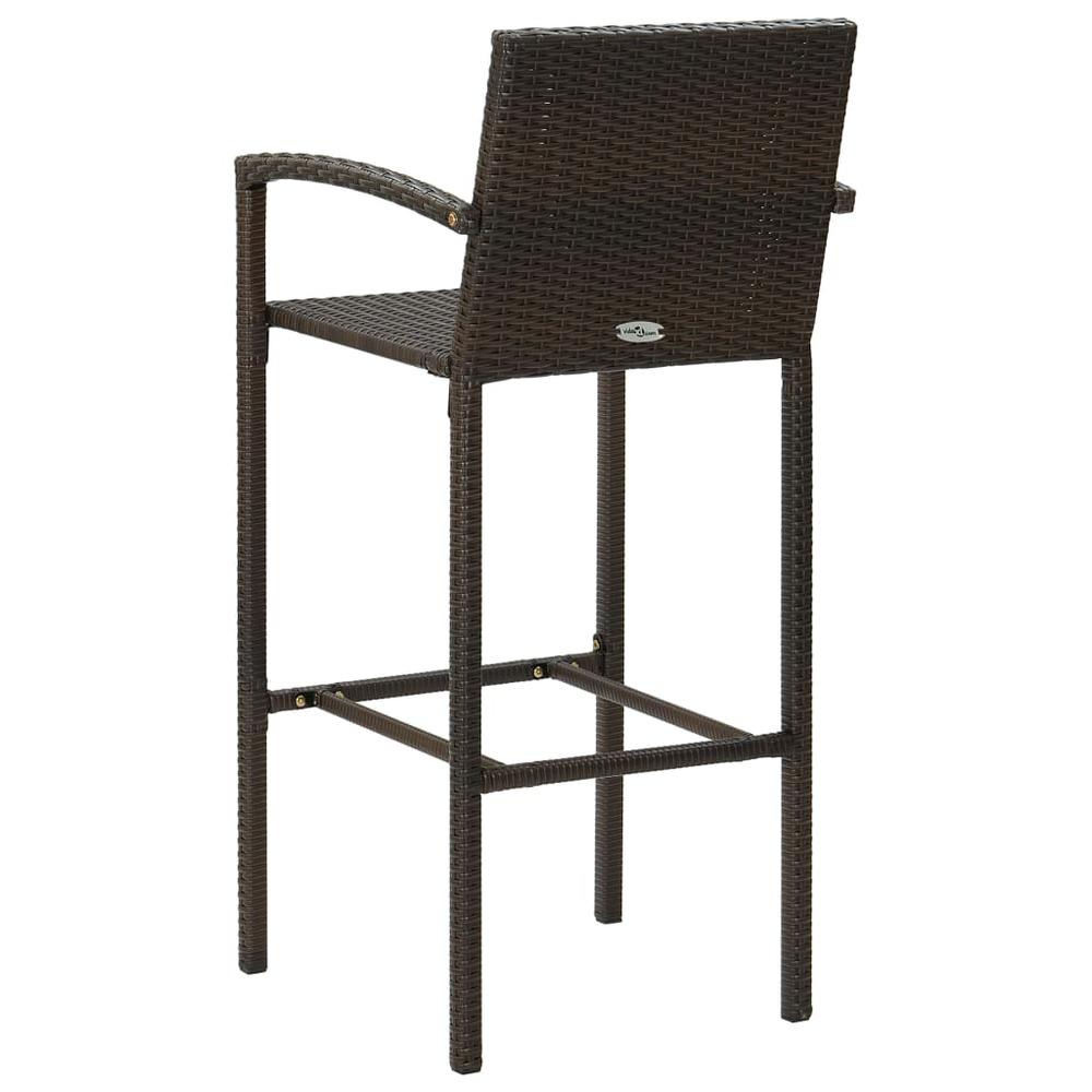 3 Piece Patio Bar Set Poly Rattan Brown. Picture 9