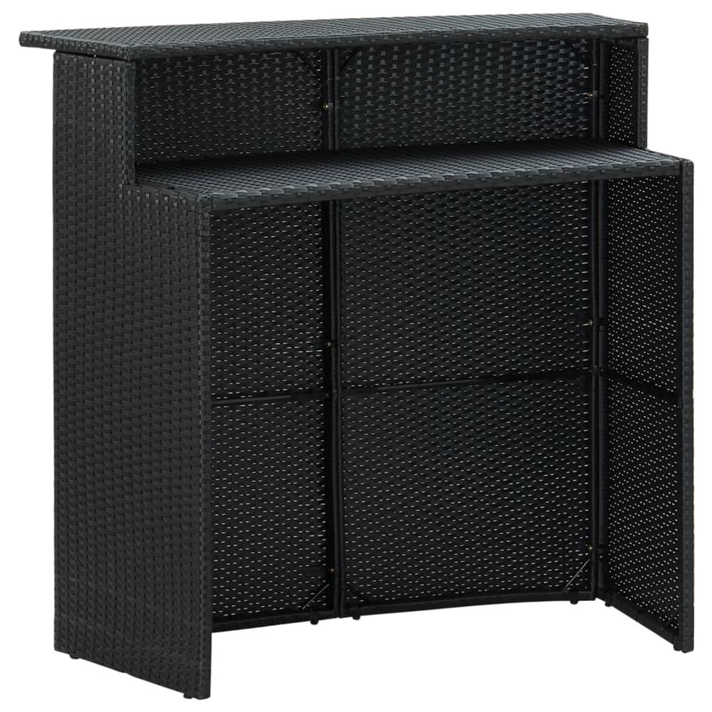 vidaXL 3 Piece Patio Bar Set with Cushions Black, 3064881. Picture 5