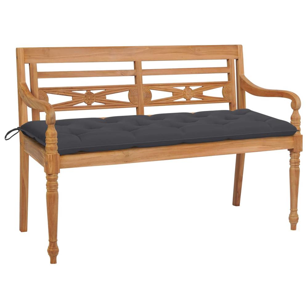vidaXL Batavia Bench with Anthracite Cushion 59.1" Solid Teak Wood 2196. Picture 1