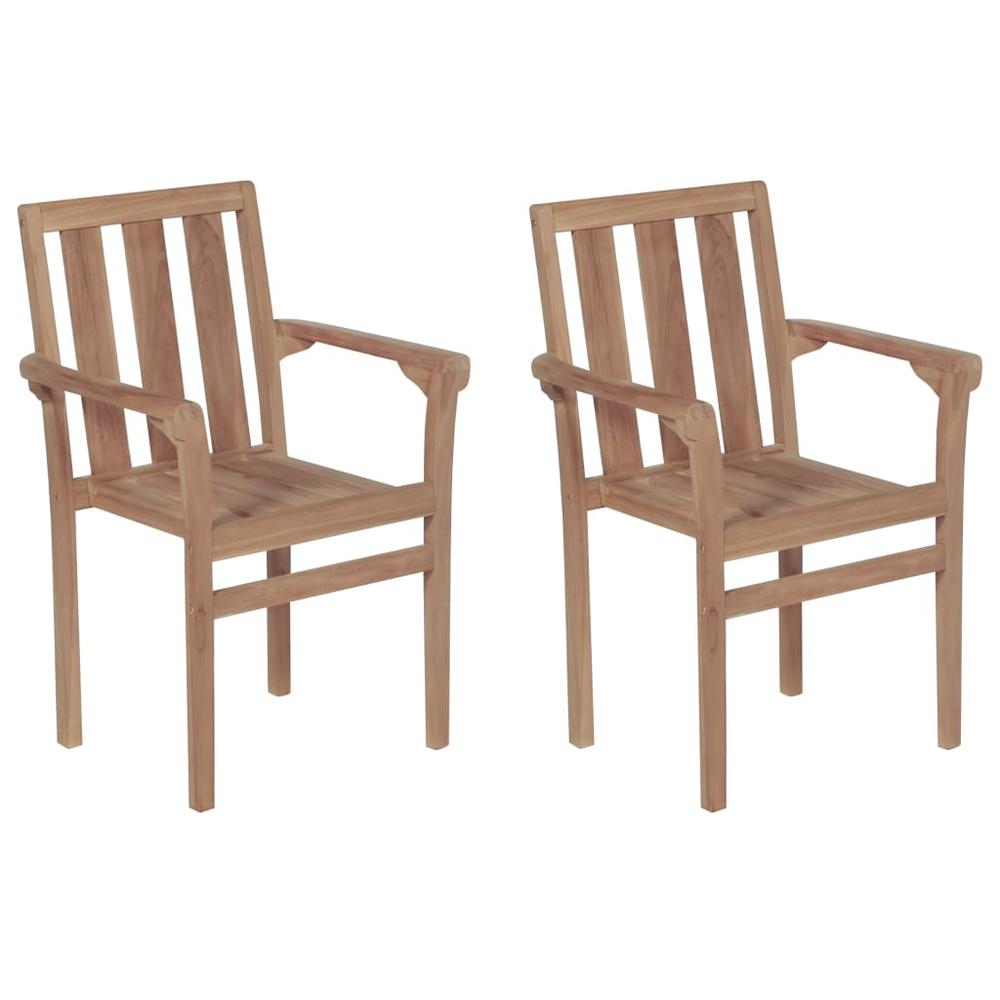 vidaXL Garden Chairs 2 pcs with Anthracite Cushions Solid Teak Wood, 3062223. Picture 3
