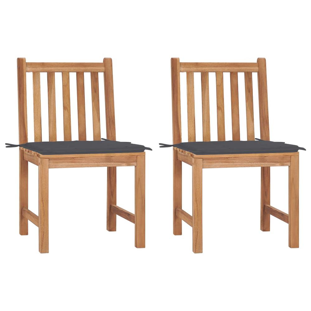 vidaXL Garden Chairs 2 pcs with Cushions Solid Teak Wood 2916. Picture 1