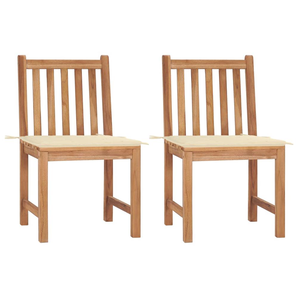 vidaXL Garden Chairs 2 pcs with Cushions Solid Teak Wood 2918. Picture 1