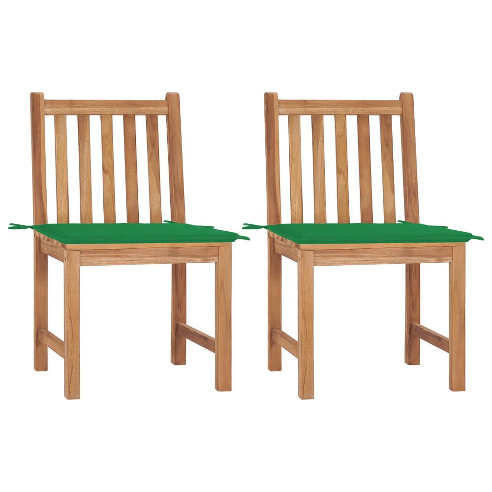vidaXL Garden Chairs 2 pcs with Cushions Solid Teak Wood 2921. Picture 1