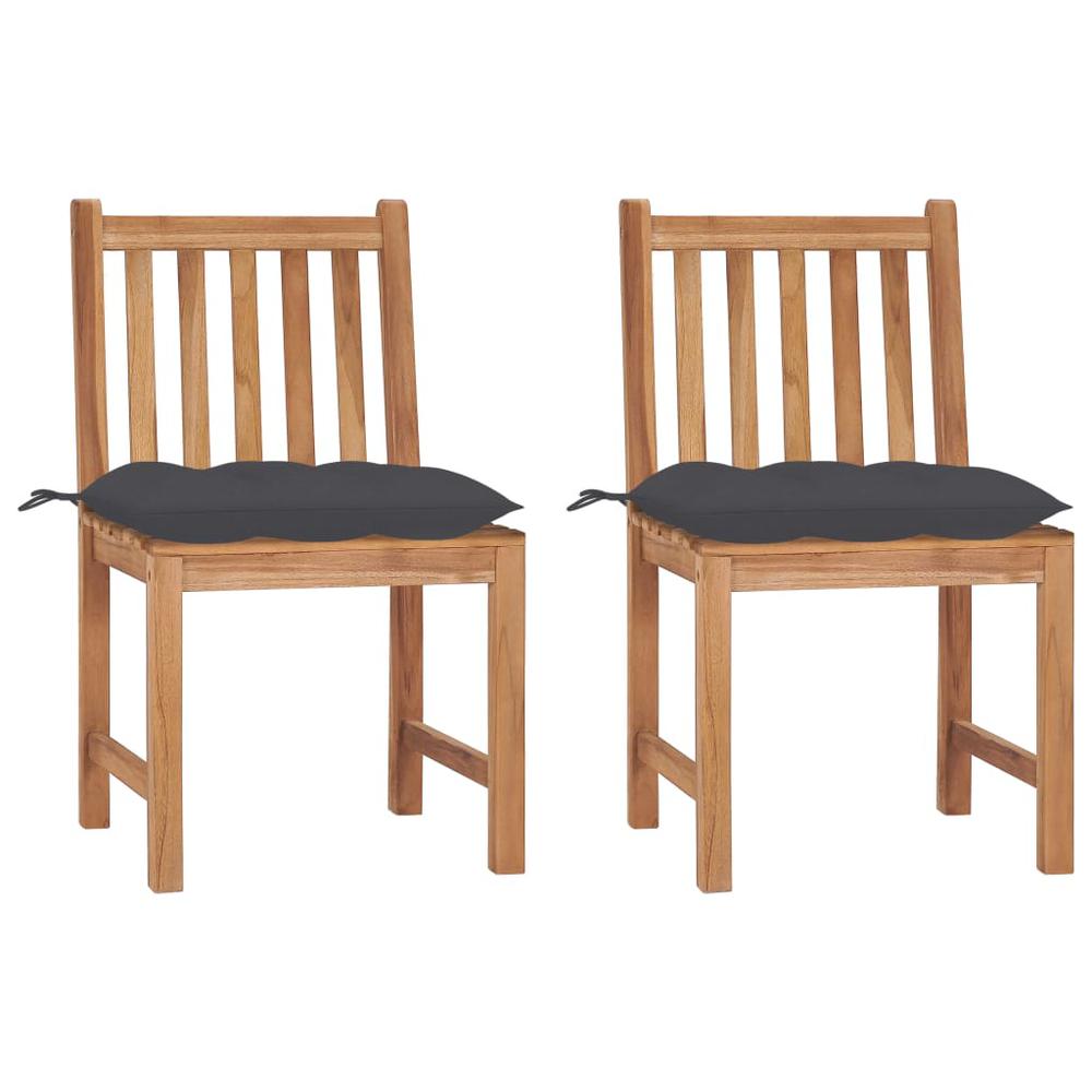 vidaXL Garden Chairs 2 pcs with Cushions Solid Teak Wood 2931. Picture 1