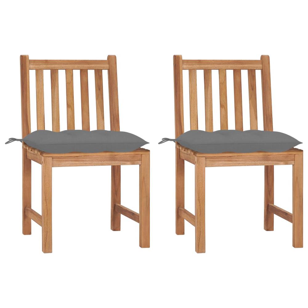 vidaXL Garden Chairs 2 pcs with Cushions Solid Teak Wood 2932. Picture 1