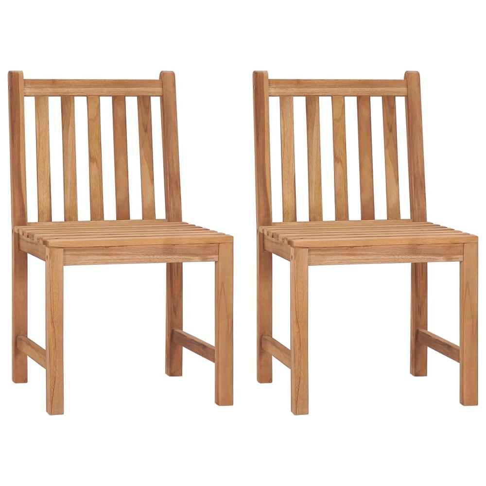 Patio Chairs 2 pcs with Cushions Solid Teak Wood. Picture 2