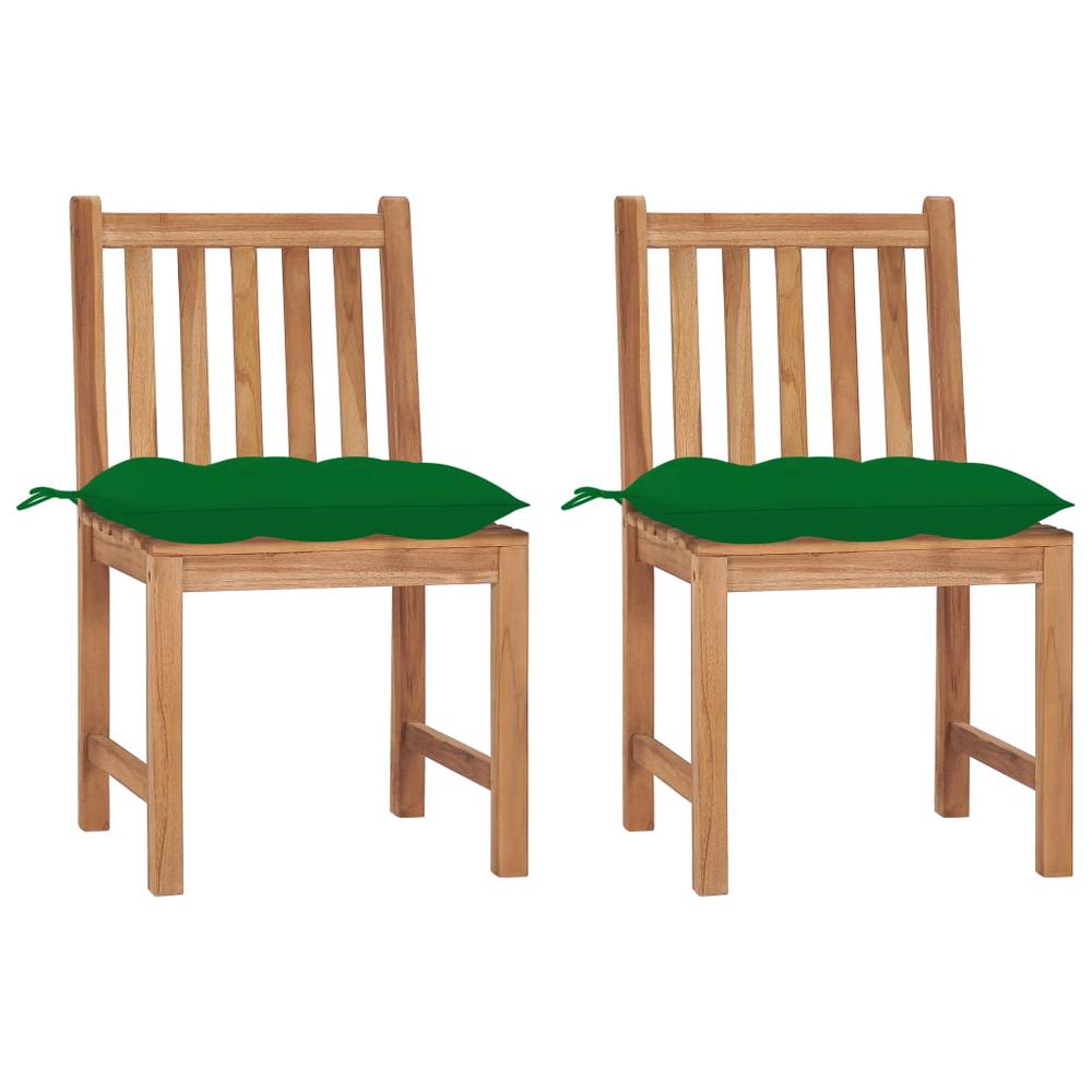 vidaXL Garden Chairs 2 pcs with Cushions Solid Teak Wood 2936. Picture 1
