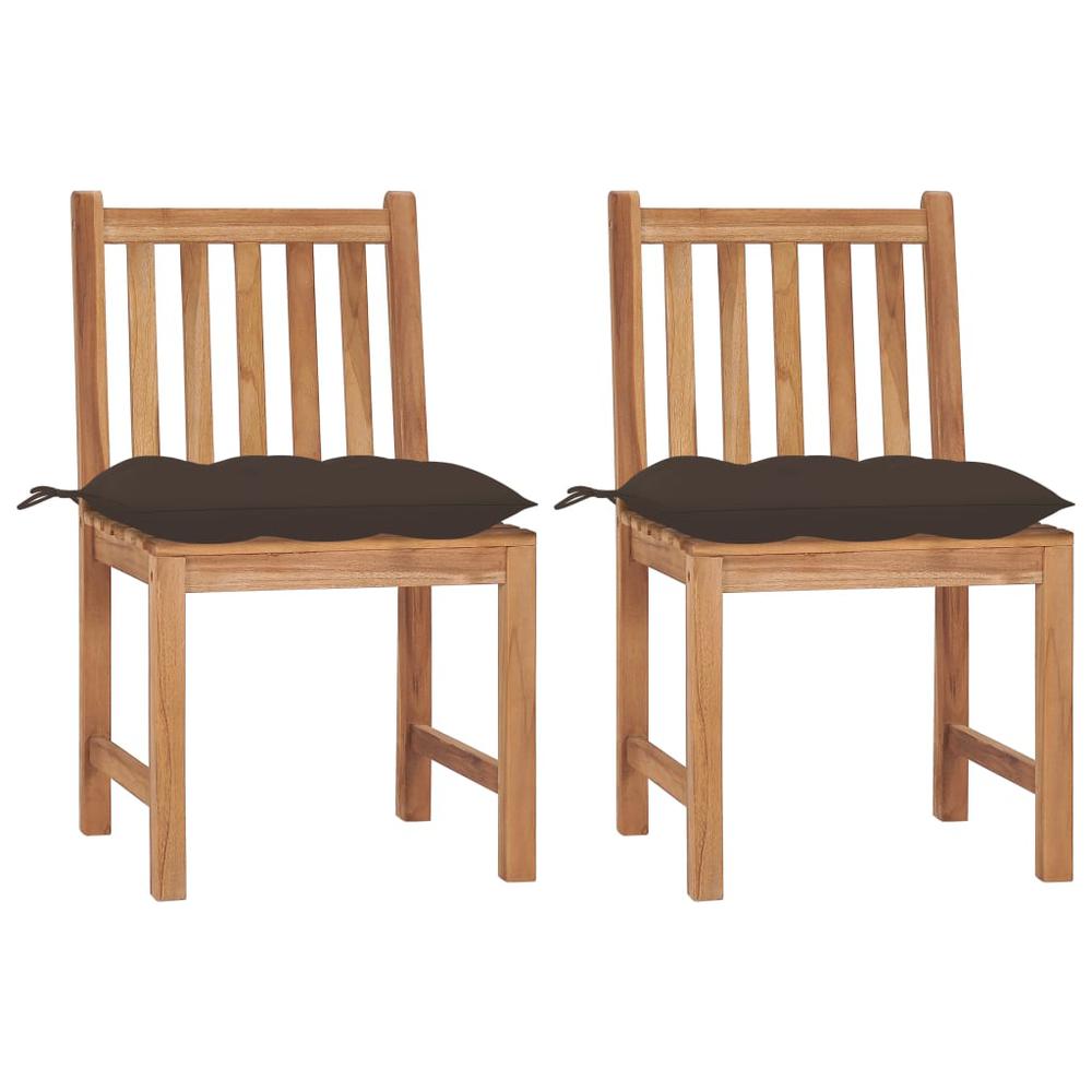 Patio Chairs 2 pcs with Cushions Solid Teak Wood. Picture 12