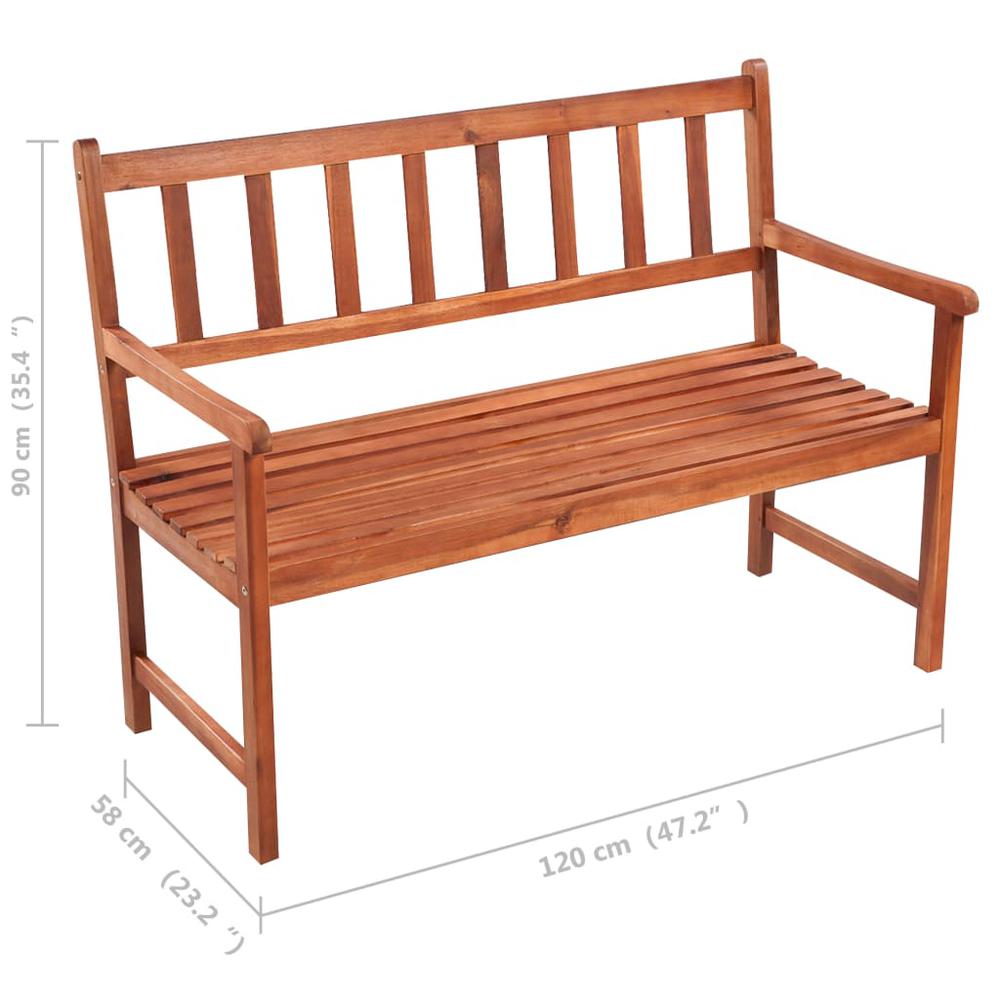 vidaXL Patio Bench with Cushion 47.2" Solid Acacia Wood, 3063768. Picture 8