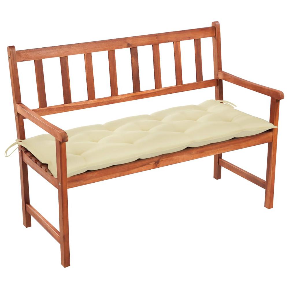 vidaXL Garden Bench with Cushion 47.2" Solid Acacia Wood 3785. Picture 1