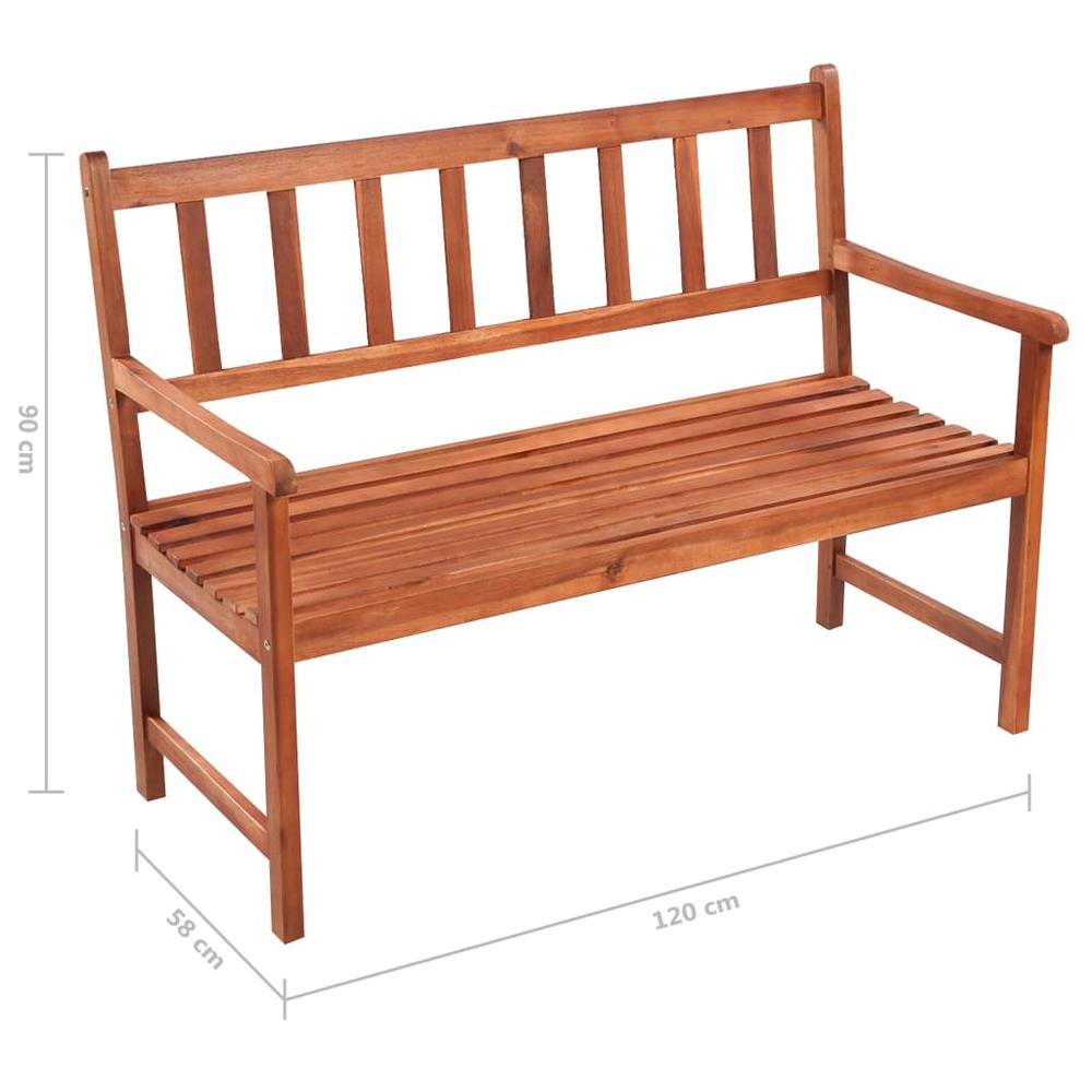 Patio Bench with Cushion 47.2'' Solid Acacia Wood. Picture 8