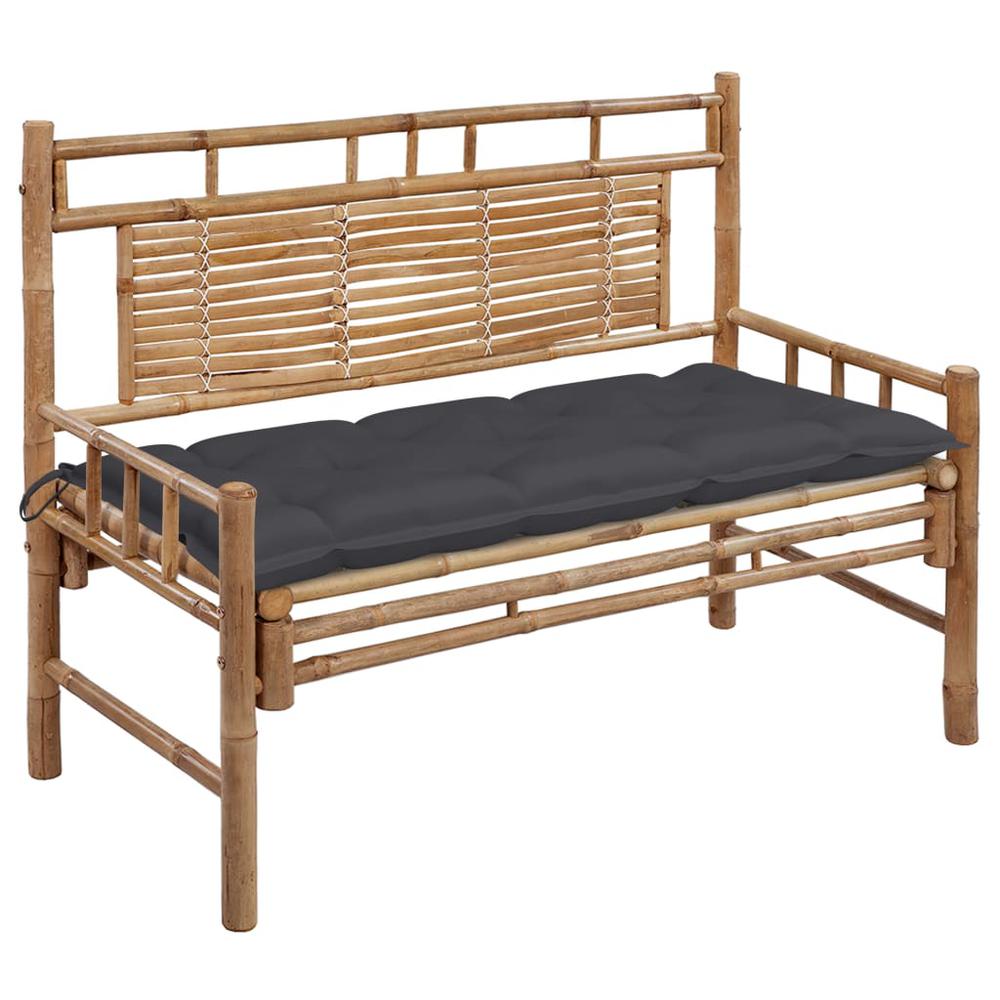 vidaXL Garden Bench with Cushion 47.2" Bamboo 3891. Picture 1