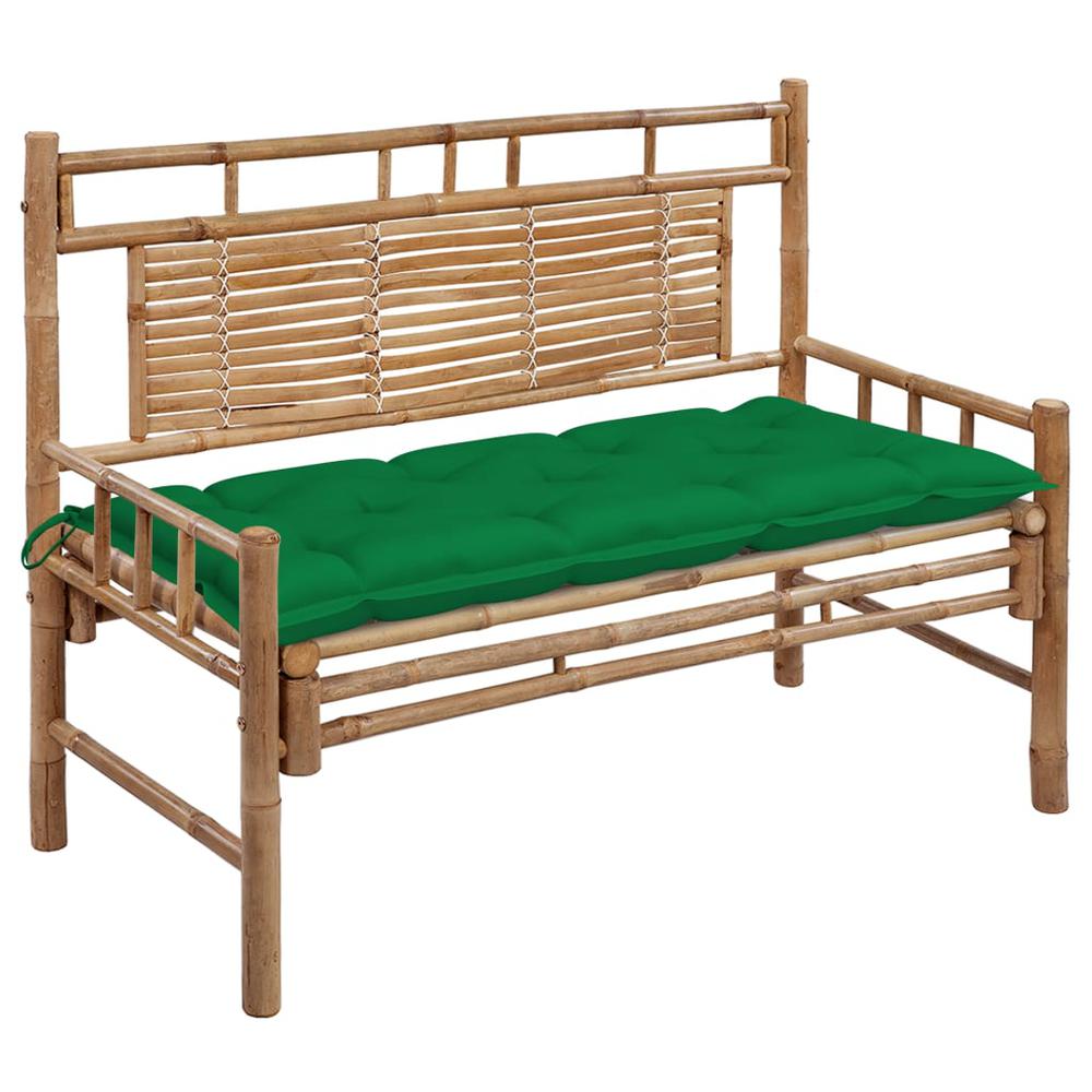 vidaXL Garden Bench with Cushion 47.2" Bamboo 3896. Picture 1