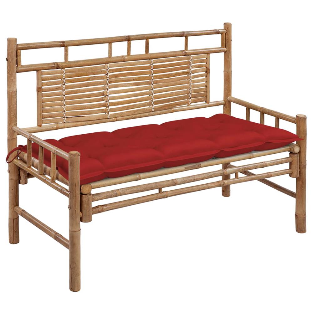 vidaXL Garden Bench with Cushion 47.2" Bamboo 3897. Picture 1