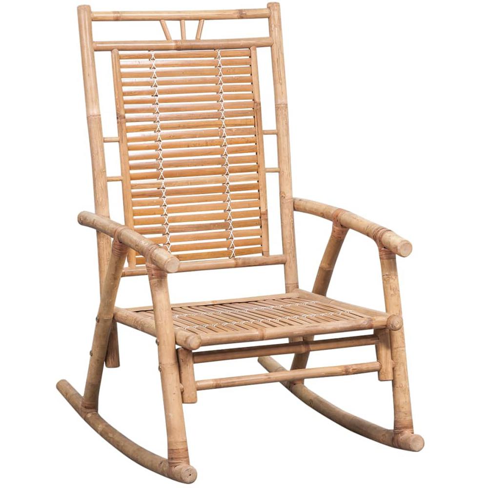 Rocking Chair with Cushion Bamboo. Picture 1