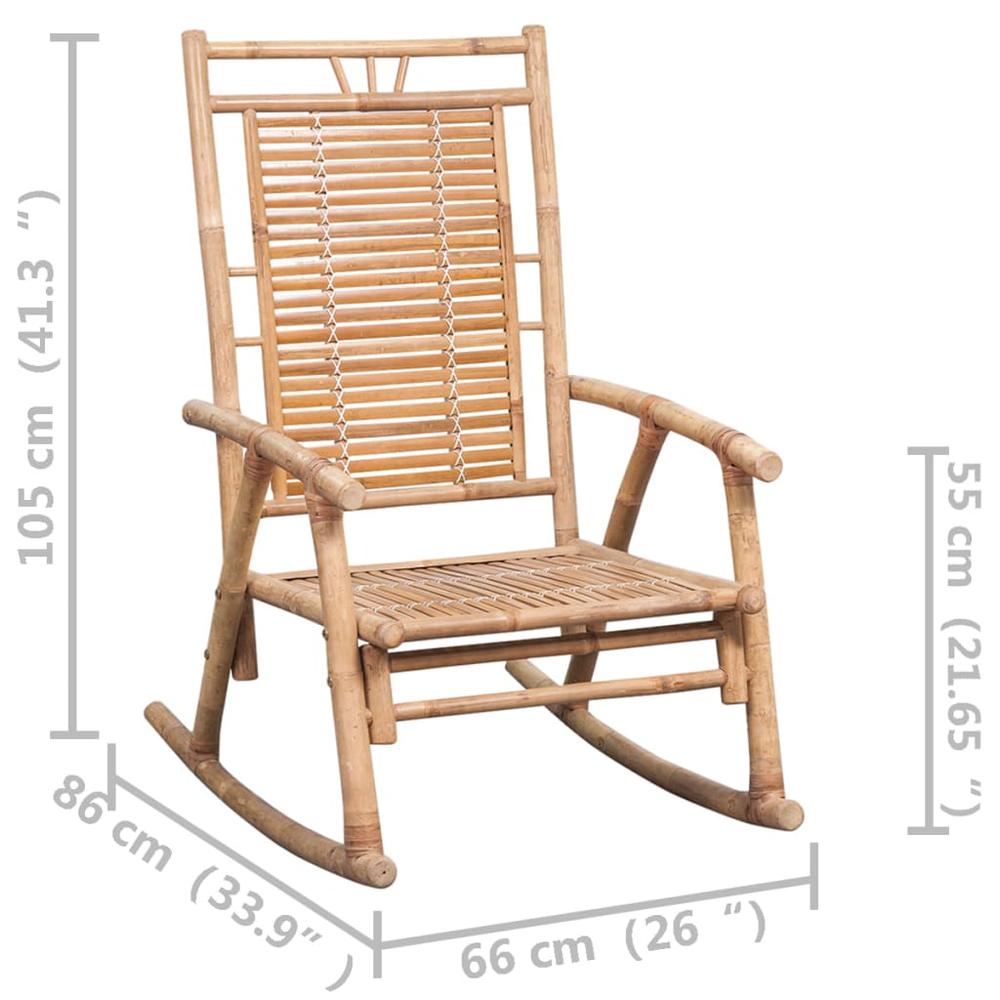 Rocking Chair with Cushion Bamboo. Picture 7