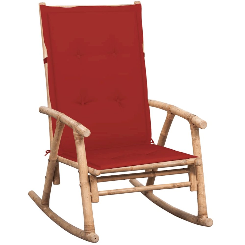 Rocking Chair with cushion Bamboo. Picture 1