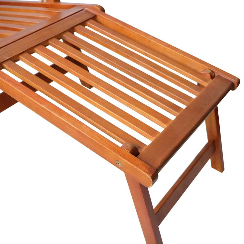 Patio Deck Chair with Footrest and Cushion Solid Acacia Wood. Picture 4