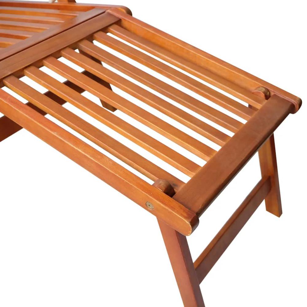 Patio Deck Chair with Footrest and Cushion Solid Wood Acacia. Picture 4