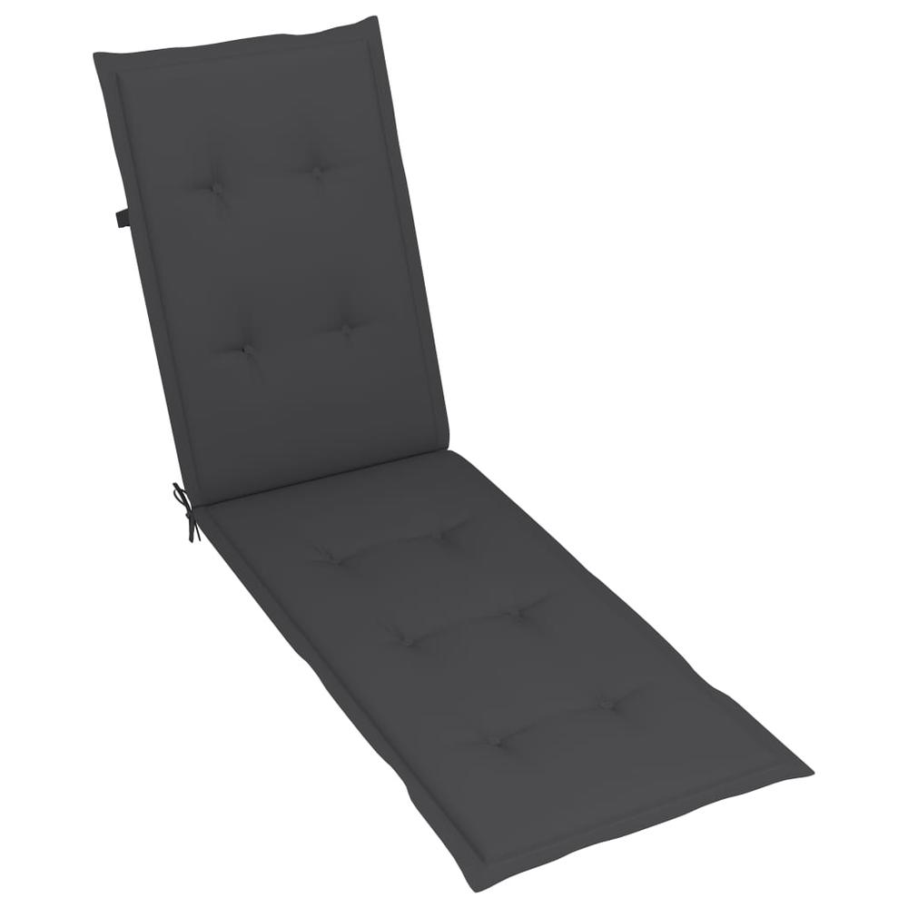 vidaXL Patio Deck Chair with Footrest and Cushion Solid Acacia Wood, 3064029. Picture 7