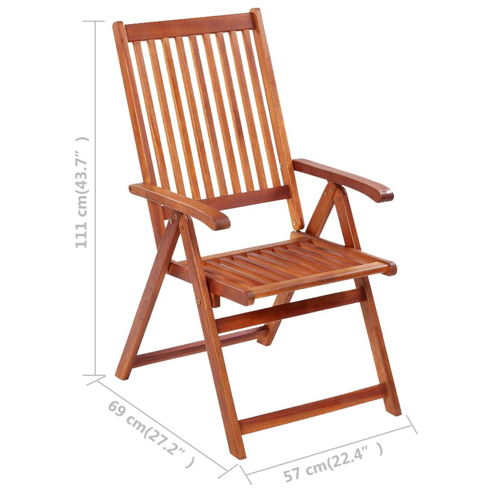 vidaXL Folding Patio Chairs 3 pcs with Cushions Solid Acacia Wood, 3064094. Picture 10