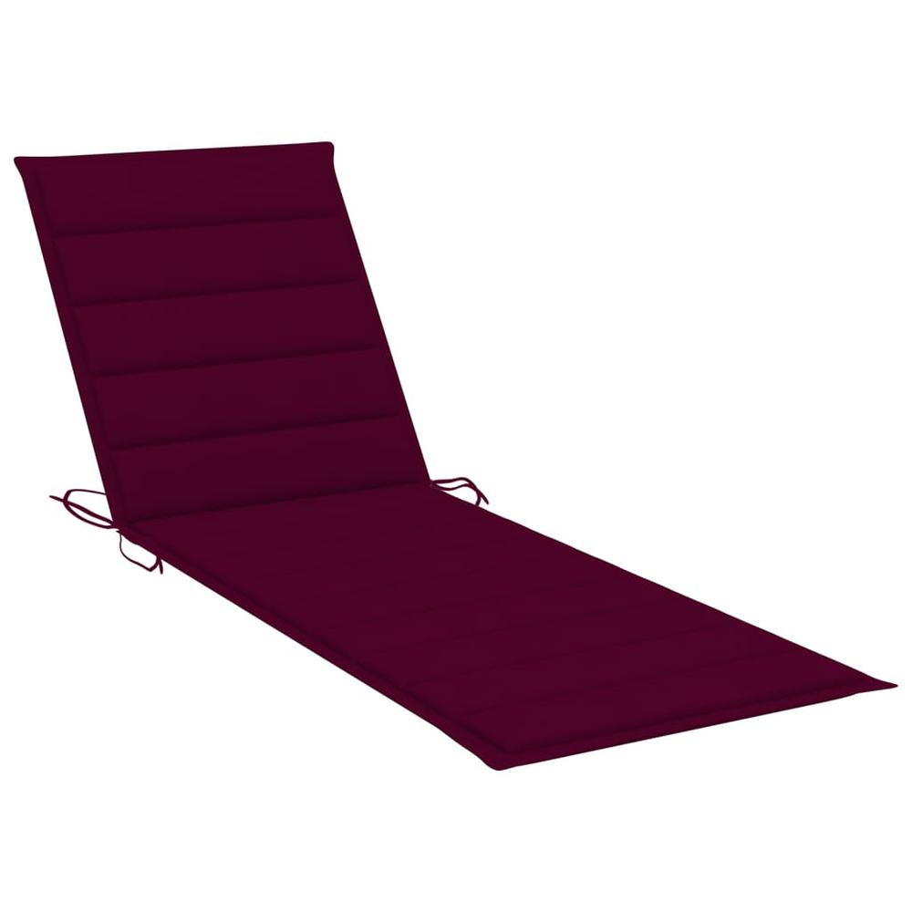 Folding Sun Lounger with Cushion Solid Acacia Wood. Picture 7