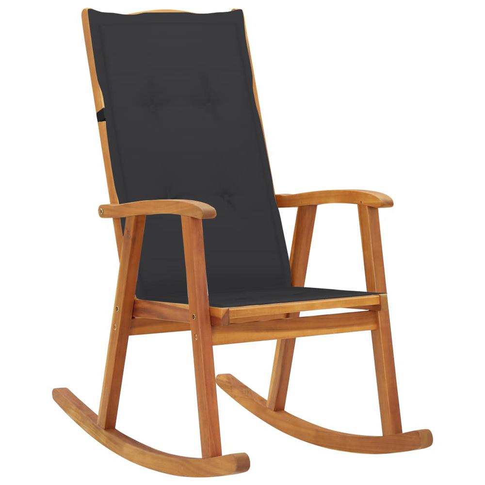vidaXL Rocking Chair with Cushions Solid Acacia Wood 4179. Picture 1