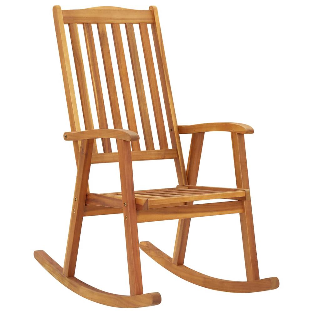 vidaXL Rocking Chair with Cushions Solid Acacia Wood 4179. Picture 2