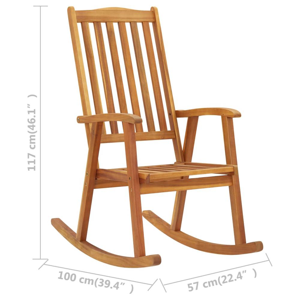 vidaXL Rocking Chair with Cushions Solid Acacia Wood 4179. Picture 9