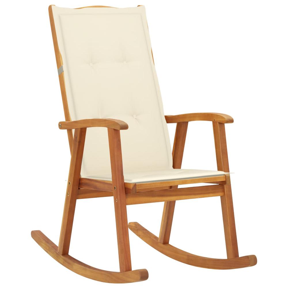 vidaXL Rocking Chair with Cushions Solid Acacia Wood 4181. Picture 1