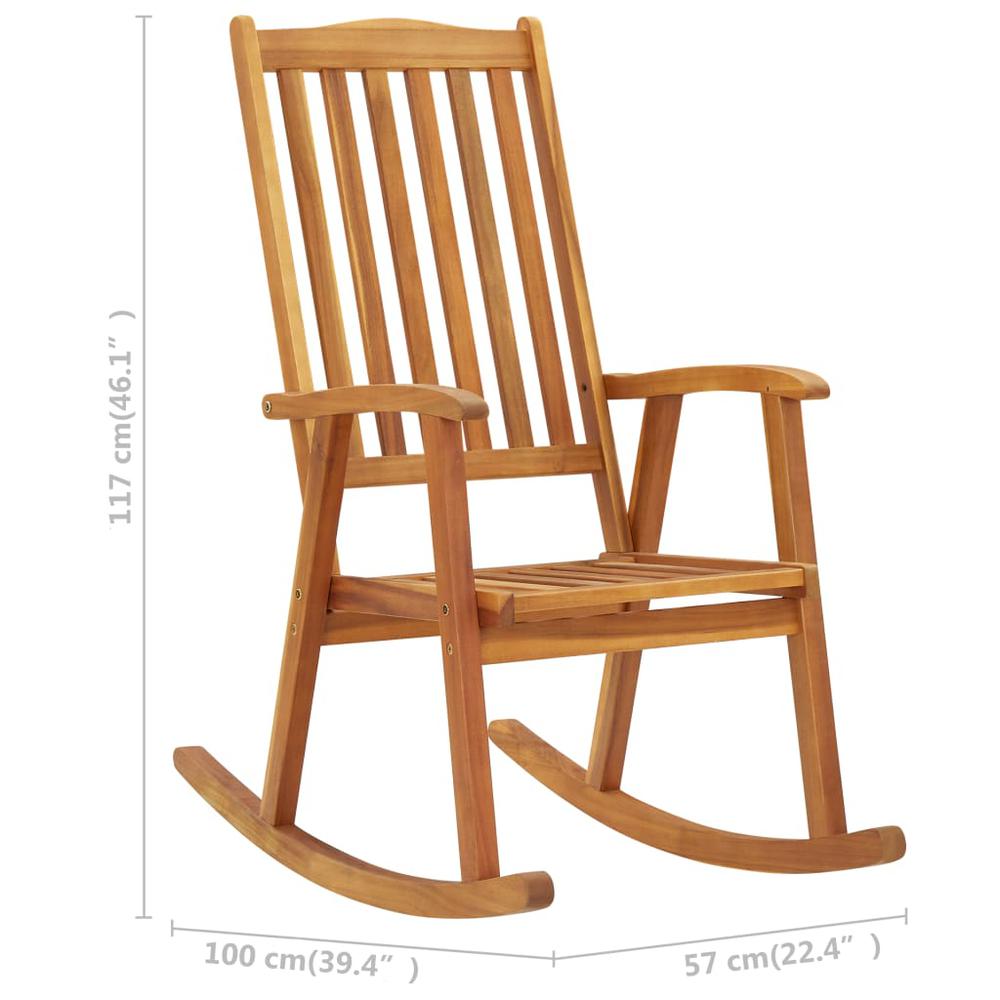 vidaXL Rocking Chair with Cushions Solid Acacia Wood, 3064184. Picture 9