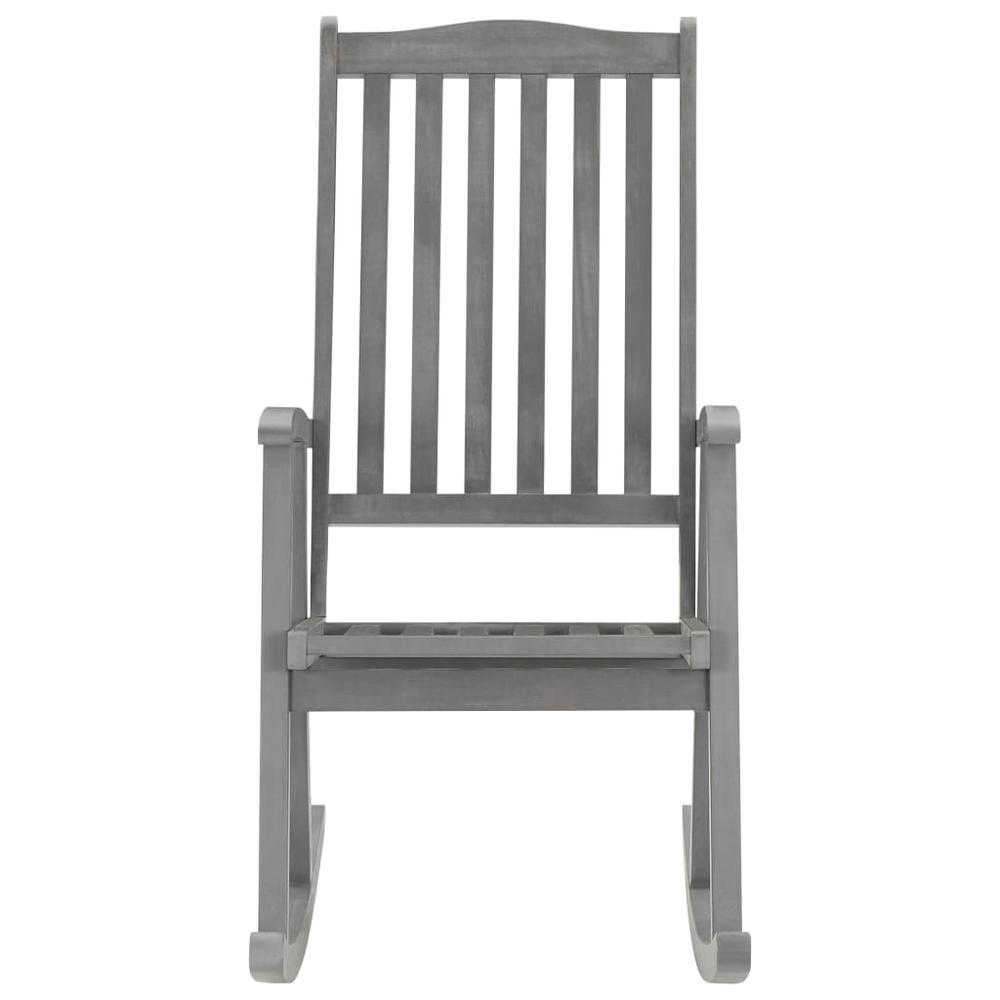 vidaXL Rocking Chair with Cushions Gray Solid Acacia Wood 4209. Picture 3