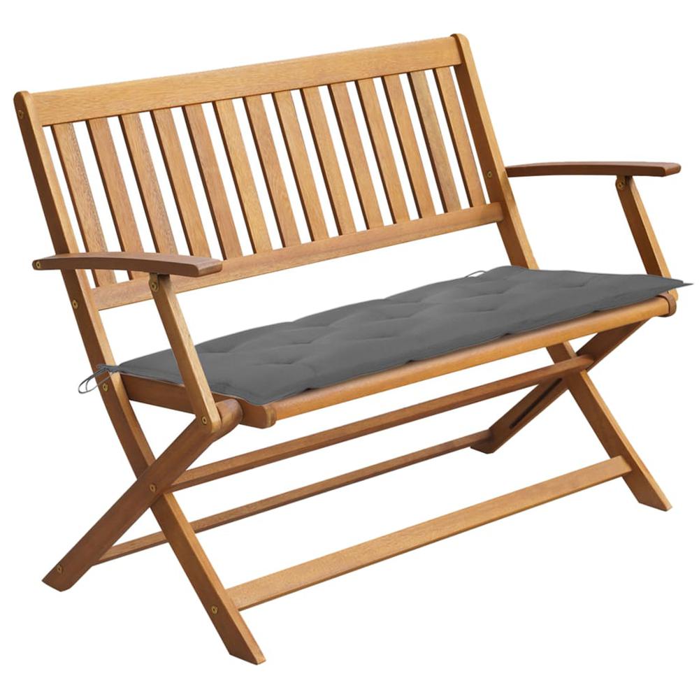 vidaXL Garden Bench with Cushion 47.2" Solid Acacia Wood 4255. Picture 1