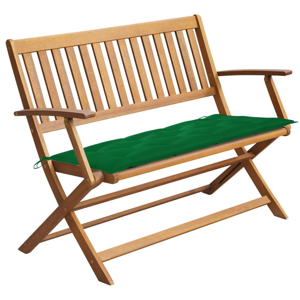 vidaXL Garden Bench with Cushion 47.2" Solid Acacia Wood 4259. Picture 1